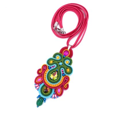 „Nattie” wisior sutasz kolorowy barwny w stylu indyjskim z kryształkami 2