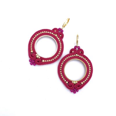 Kolczyki sutasz różowe kółka „Jolly” lekkie okrągłe romantyczne