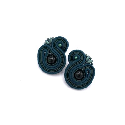 Kolczyki sutasz zielone sztyfty "Largo" szmaragd nilu małe lekkie