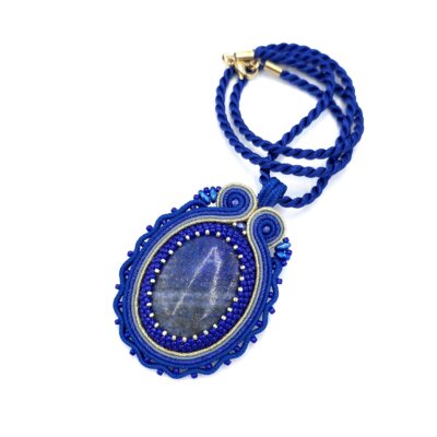 Wisiorek sutasz niebieski lapis lazuli "Toris" naszyjnik romantyczny